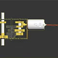 Mechanical Gear System With Wooden Frame Yellow Gray Gears White Motor And Wires