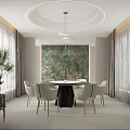 Modern Living Dining Room Interior With Light Wood Walls Windows Beige Sofa Black Coffee Table