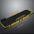 Medical Emergency Stretcher With Yellow Frame And Black Mattress For Rescue Use