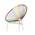 Colorful Woven Leisure Chair With Modern Metal Frame And Stylish Design