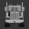 Silver Heavy Duty Truck Cab With Chrome Grille And Large Tires 3d model