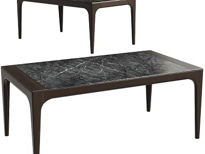 Elegant Modern Side Table With Smooth Marble Top And Dark Wooden Frame Design 3d model