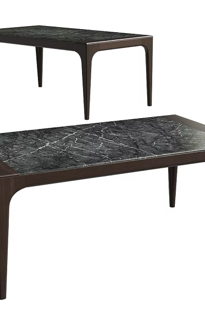 Elegant Modern Side Table With Smooth Marble Top And Dark Wooden Frame Design 3d model