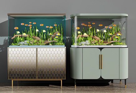 modern fish tank aquarium 3d model