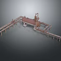 Detailed 3D Model of Industrial Cylindrical Tank with Pipes and Support Structures