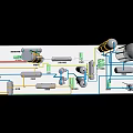 Industrial Equipment 3D Model with Pipes Tanks Reactors and Process Units