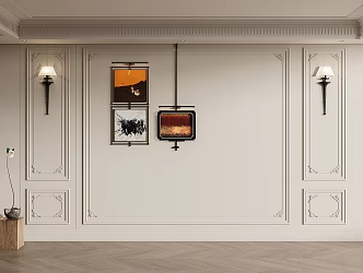 Jane European carved wall plaster line 3d model