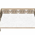 Chinese Style Multi Person Sofa With Carved Wooden Frame And White Cushion