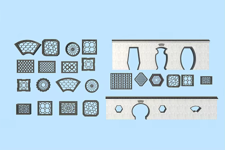 Chinese-style cut-out window leaks 3d model