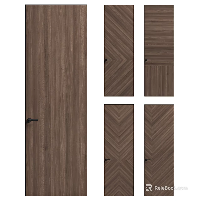 Interior Wooden Swing Door Designs With Various Textures And Patterns 3d model