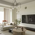 Modern Living Dining Room Interior Design With Sofa Coffee Table Green Wall And Chandelier