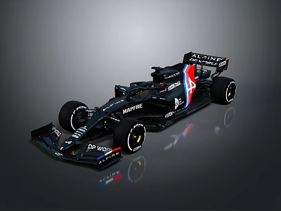 Black Haas Formula 1 Racing Car With Streamlined Design And Sponsor Logos 3d model