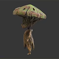Fantasy Character With Bark Textured Body And Mushroom Shaped Head Design