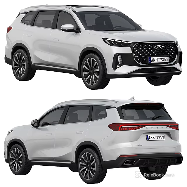 White Modern SUV Featuring Front Grille Rear Taillights And Black Alloy Wheels 3d model 