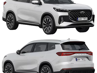 White Modern SUV Featuring Front Grille Rear Taillights And Black Alloy Wheels 3d model