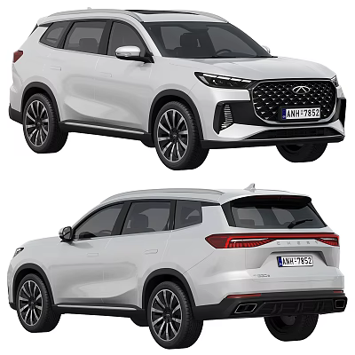 White Modern SUV Featuring Front Grille Rear Taillights And Black Alloy Wheels 3d model