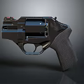 High Quality Modern Black Revolver With Wooden Grip And Metal Components