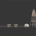 Tower defense sentry tower air defense watchtower observatory tower loft 3d model