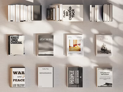 Diverse Collection of Books and Magazines with Classic Titles and Modern Covers 3d model