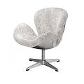 Modern Plush Office Chair with Curved Backrest and Metal Base