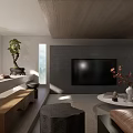 Modern Living Room Interior With Large Window Mountain View Sofa Coffee Table And Bonsai Plant