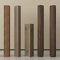 Decorative Wooden Columns With Various Textures For Home Interior Design 3d model