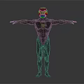 Futuristic Humanoid Robot Character With Intricate Mechanical Body And Outstretched Arms