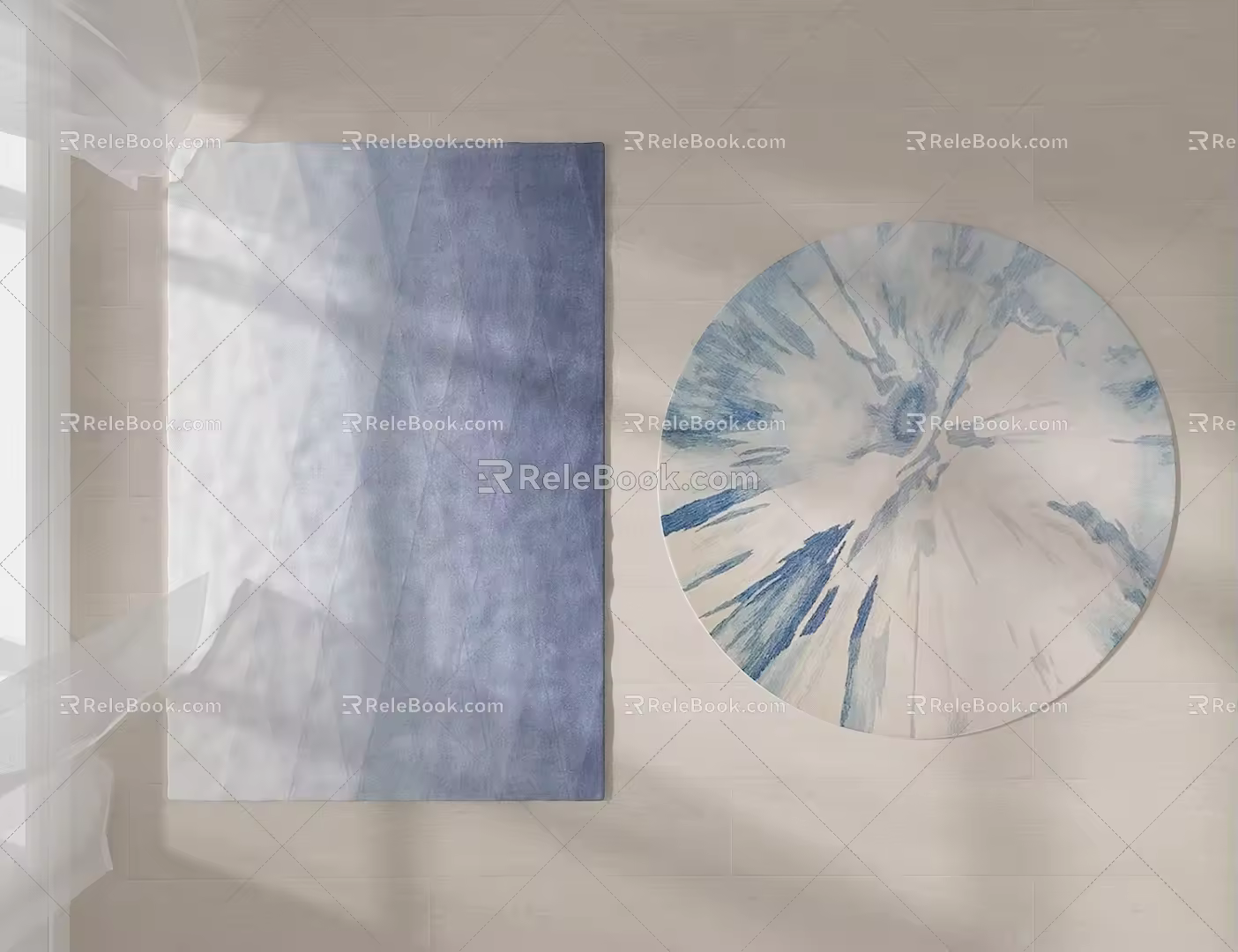 Modern Round Carpet Fabric Abstract Carpet 3d model