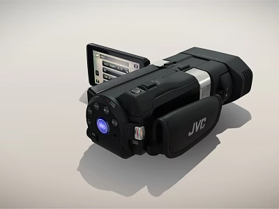 JVC Digital Camcorder With Black Design And LCD Screen 3d model