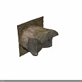 Natural Rustic Tree Stump Chair With Handcrafted Wood Texture And Gravel Base