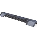 Modern Architectural Walkway Structure With Long Narrow Design Two End Platforms And Metal Railings