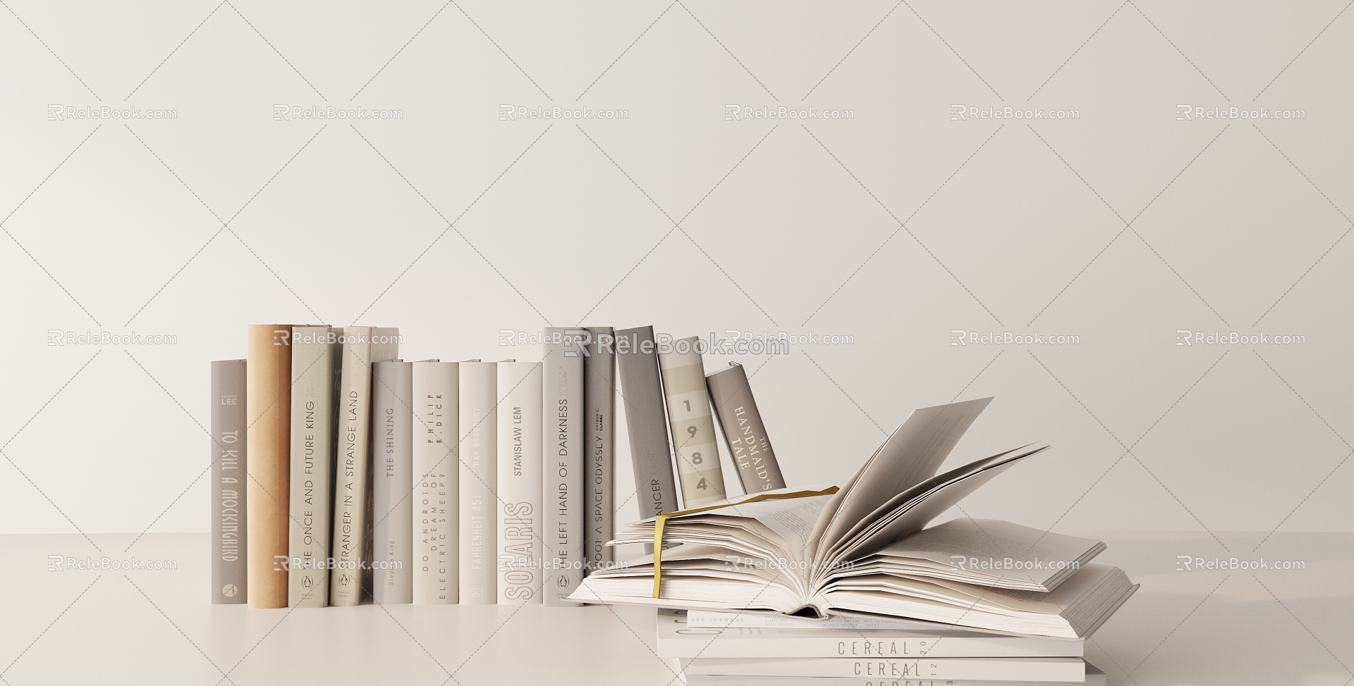 Modern Book Ornaments Combination 3d model