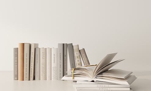 Modern Book Ornaments Combination 3d model