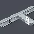 Silver Metal Door Bolt With Modern Design And Sleek Surface 3d model