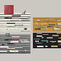 Colorful Multi Layer Wall Mounted Storage Shelves With Organized Books And Decorative Items