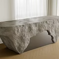 Natural Stone Bar Counter With Textured Surface In Modern Light Interior Space 3d model