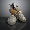 Gray And Orange Outdoor Sports Shoes With Supportive Design For Daily Use