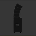 Modern Black Tower Speaker With Layered Design And Circular Audio Unit