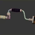 Old Metal Equipment With Black Handle And Rusty Connection Parts