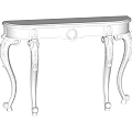 Elegant Silver Console Table With Intricate Carved Legs And Classical Design