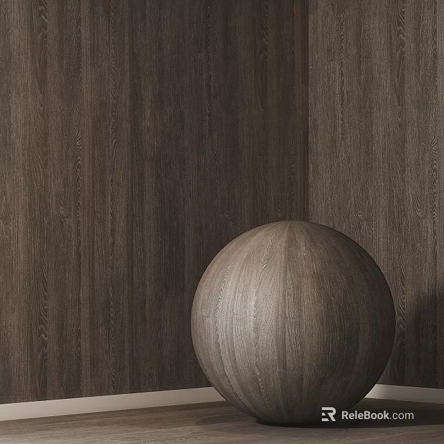 Natural Spherical Wooden Component Placed on Textured Wood Grain Background Surface 3d model 