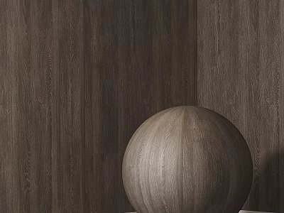 Natural Spherical Wooden Component Placed on Textured Wood Grain Background Surface 3d model