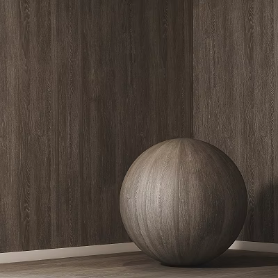 Natural Spherical Wooden Component Placed on Textured Wood Grain Background Surface 3d model