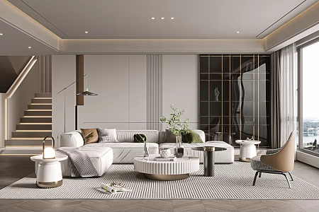 Modern Living Room Duplex Living Room 3d model