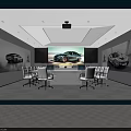 Modern Public Office Space With White Desks Black Office Chairs Mac Monitors And Glass Windows