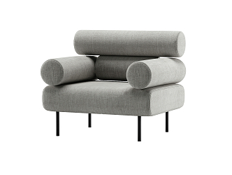 Modern single sofa single sofa stool 3d model