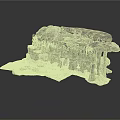Natural Rock Cave Scene Structure With Irregular Surface And Stalactite Details