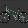 Light Green Bicycle With Simple Frame Black Seat Black Handlebar Black Tires And Silver Spokes