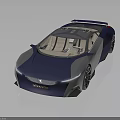 Futuristic Blue And Silver Concept Car With Transparent Roof Brown Seats And Sleek Design