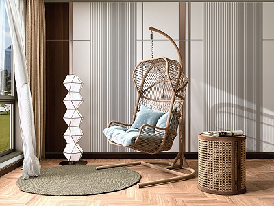 Modern Rattan Hanging Chair 3d model